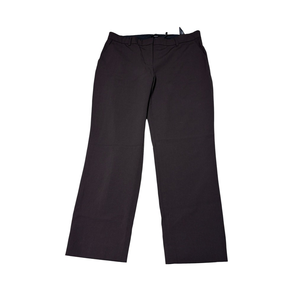 Theory Treeca 2 Traceable Wool Pants Dark Brown Straight Leg Womens 10 W34 L26